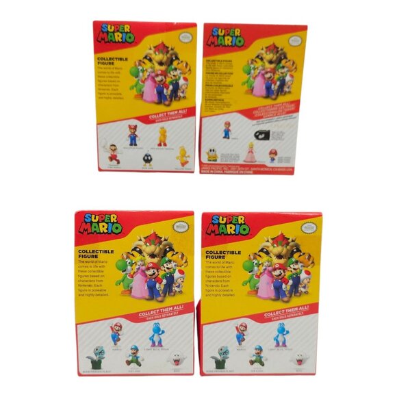 Super Mario Fire Mario Shy Guy Bone Piranha Boo Mini Figures Nintendo Jakks NEW - Picture 2 of 9